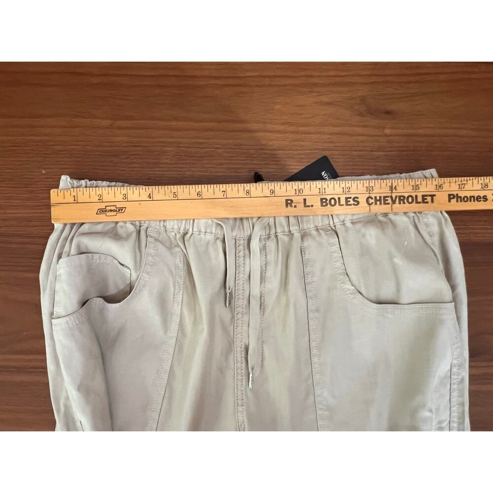 Hudson Cargo Jogger Pants Linen Lyocell Drawstring Beige Large NWT - Picture 8 of 11